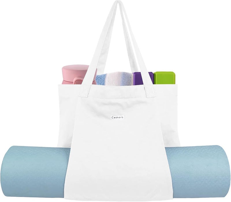 Cwokarb Yoga Bags for Women with Yoga Mats Bags Carrier Carryall Canvas Tote for Pilates Shoulder for Travel Office Beach Workout - Image 1